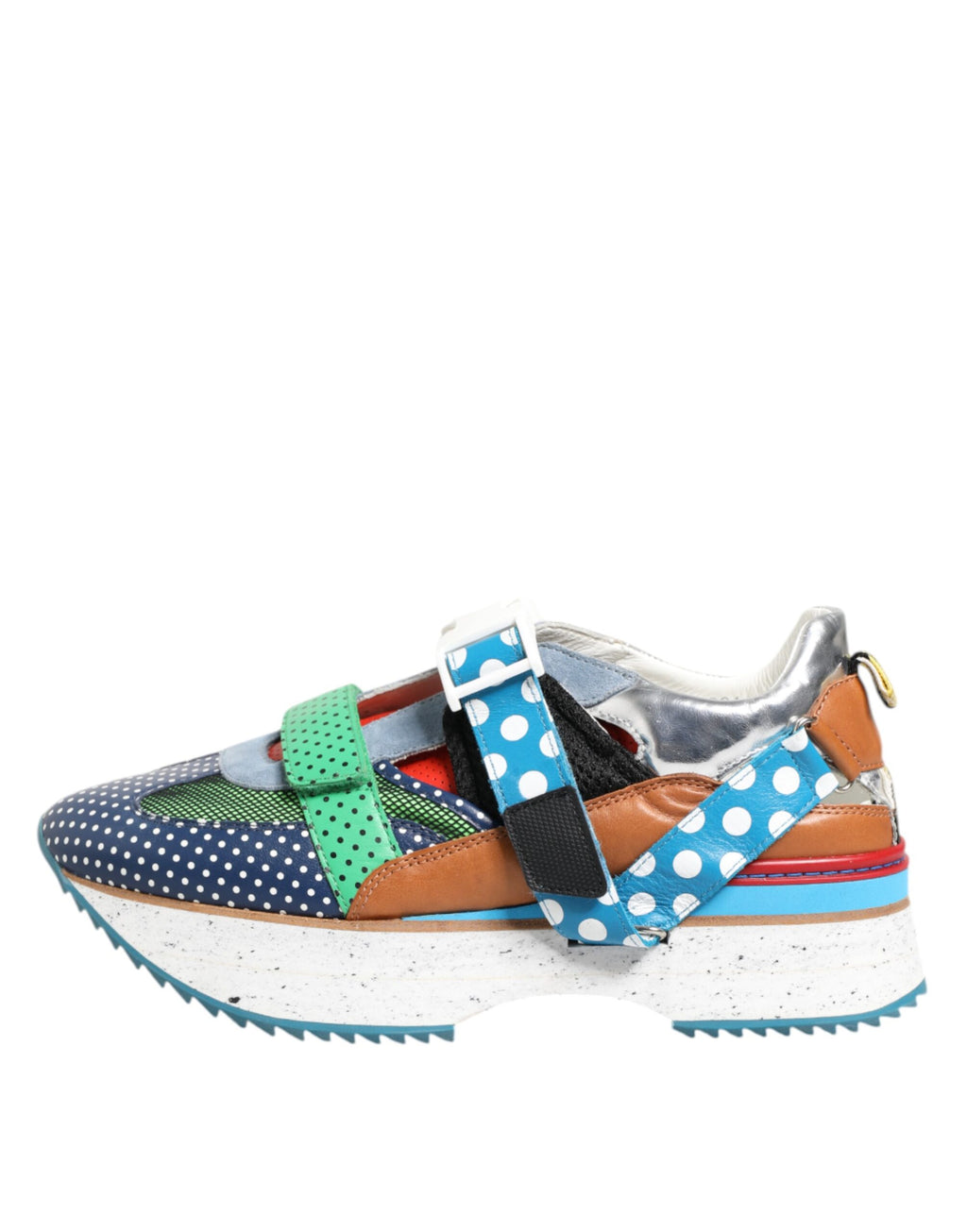 Chaussures sneakers basses en cuir multicolore Dolce & Gabbana, style décontracté et moderne.