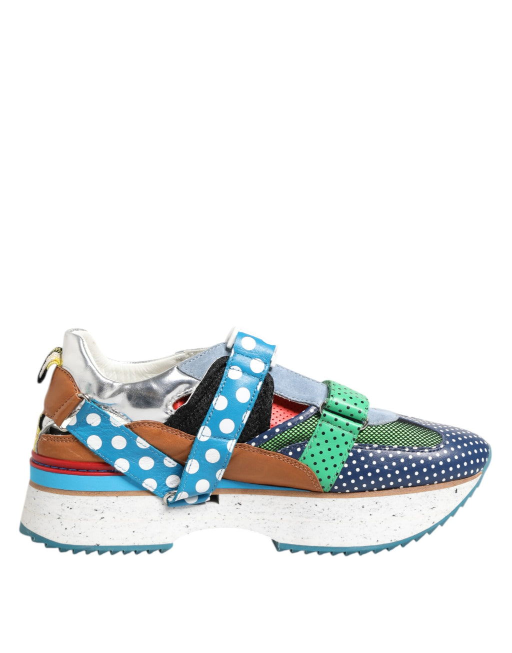 Chaussures sneakers basses en cuir multicolore de Dolce & Gabbana, chaussures à la mode pour homme ou femme.