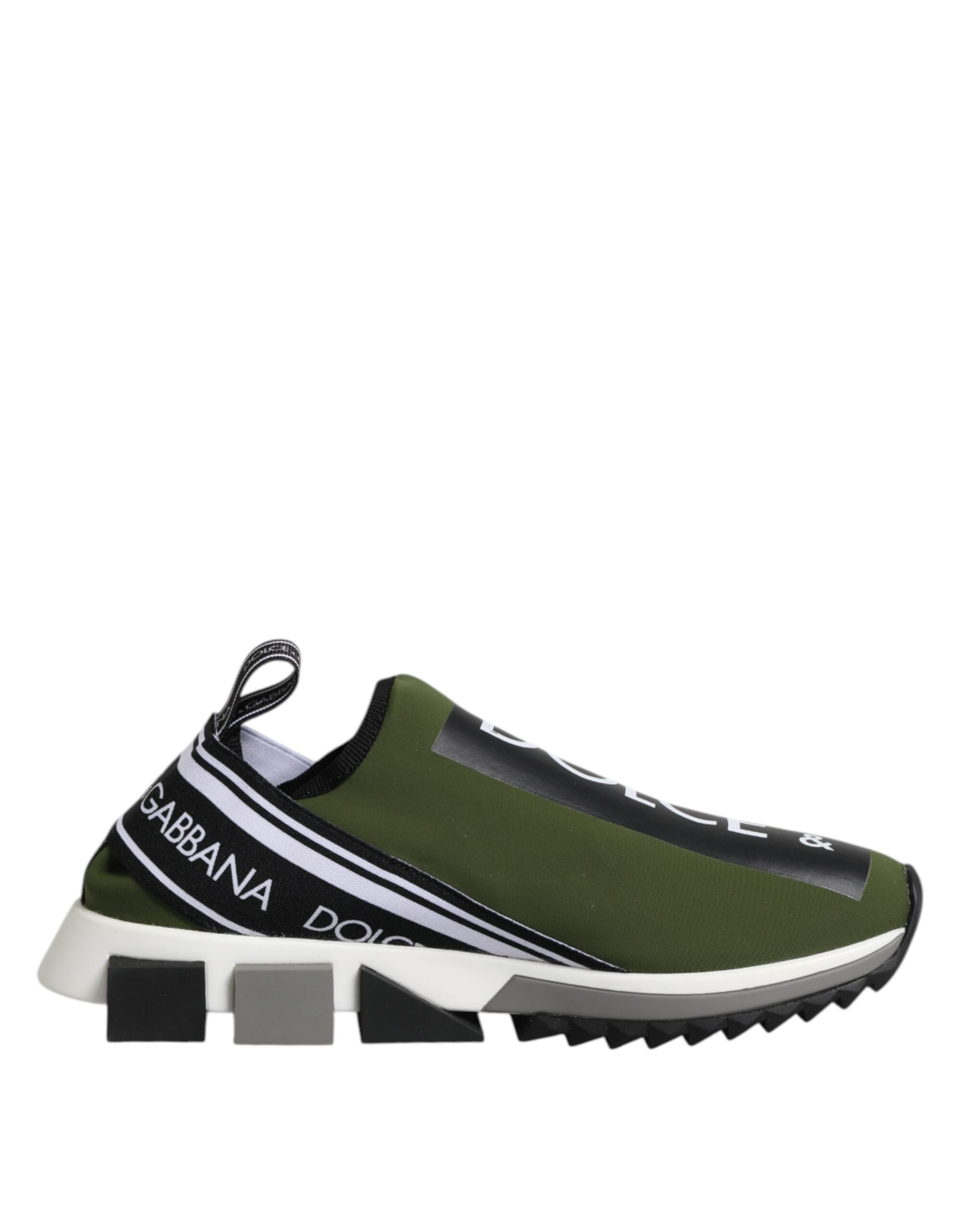 Chaussures sneakers basses Dolce & Gabbana Sorrento pour hommes avec logo vert, style décontracté et design moderne.