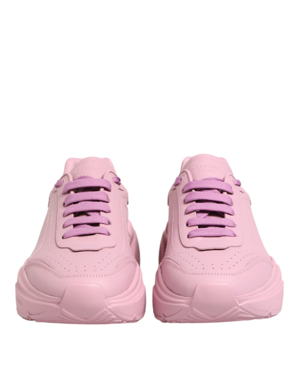 Chaussures basses Dolce & Gabbana Daymaster en cuir rose, baskets tendance pour femmes.