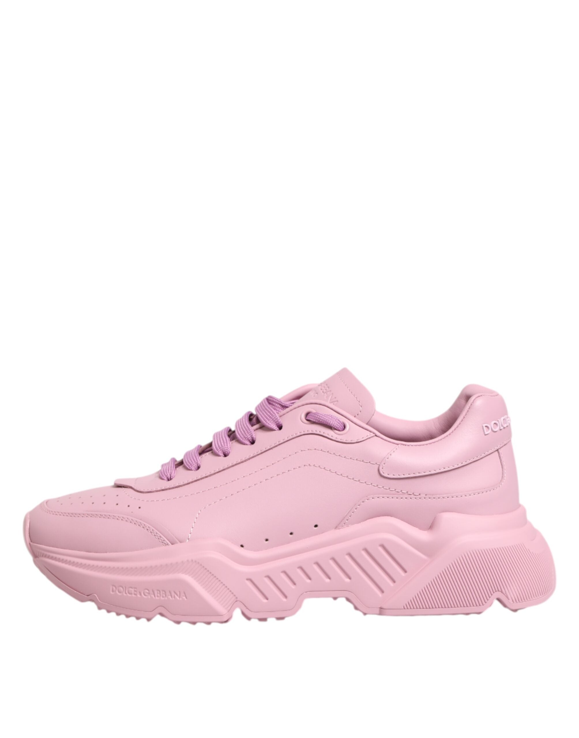 Baskets basses en cuir rose Dolce & Gabbana Daymaster, chaussures de sport élégantes pour homme ou femme.