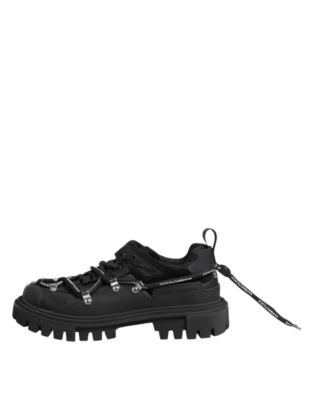 Chaussures de trekking basses en dentelle noires Dolce & Gabbana, baskets élégantes pour un style sportif et tendance