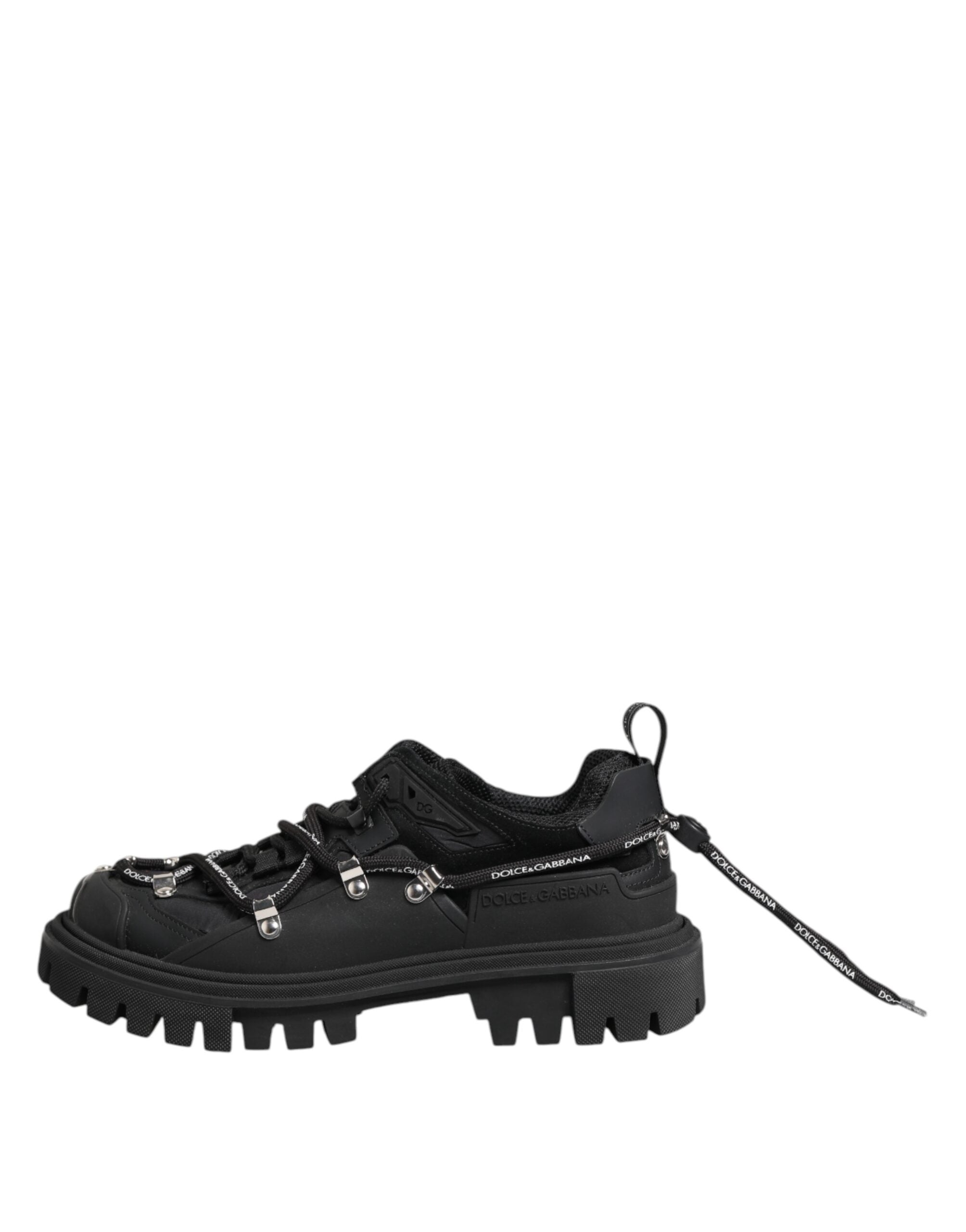 Chaussures de trekking basses en dentelle noires Dolce & Gabbana, baskets élégantes pour un style sportif et tendance