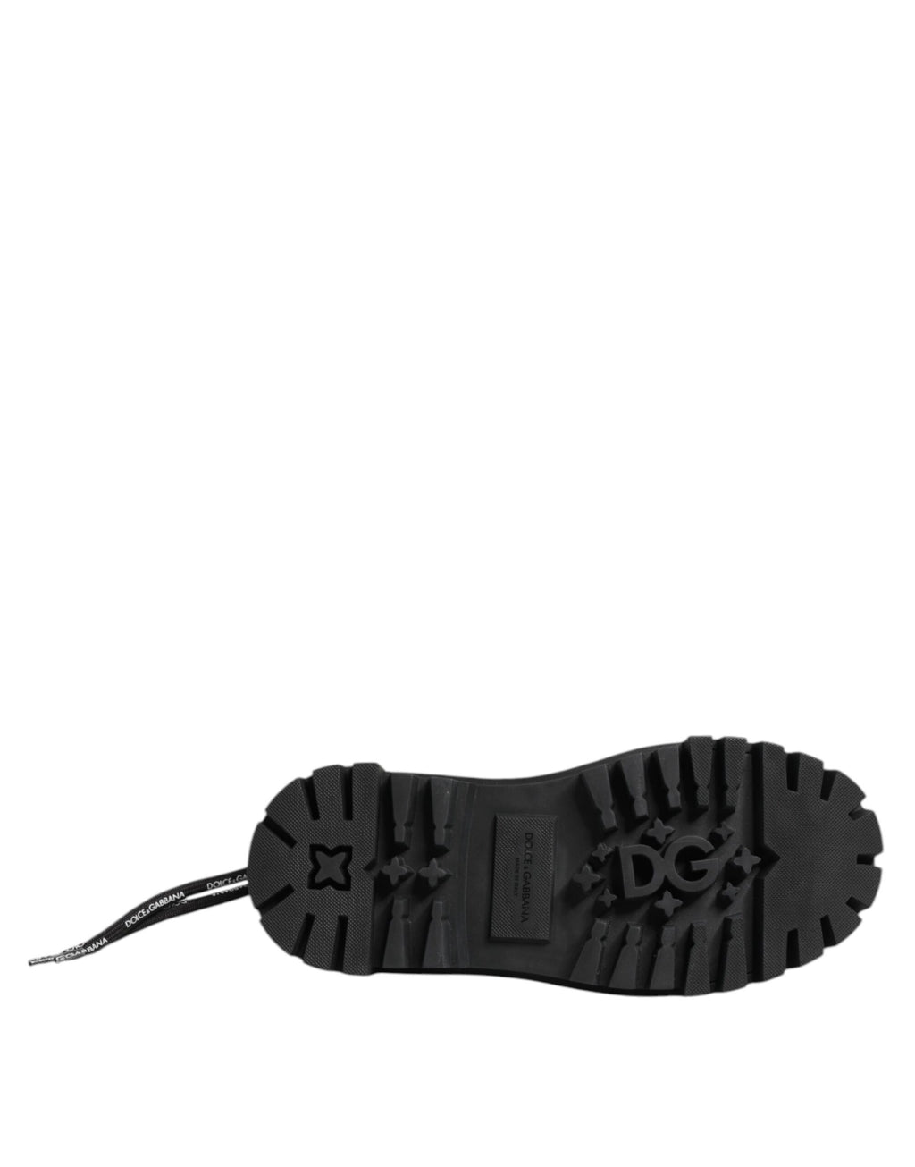 Chaussures de trekking basses noires Dolce & Gabbana avec lacets, semelle robuste et design élégant pour un style sportif sophistiqué.
