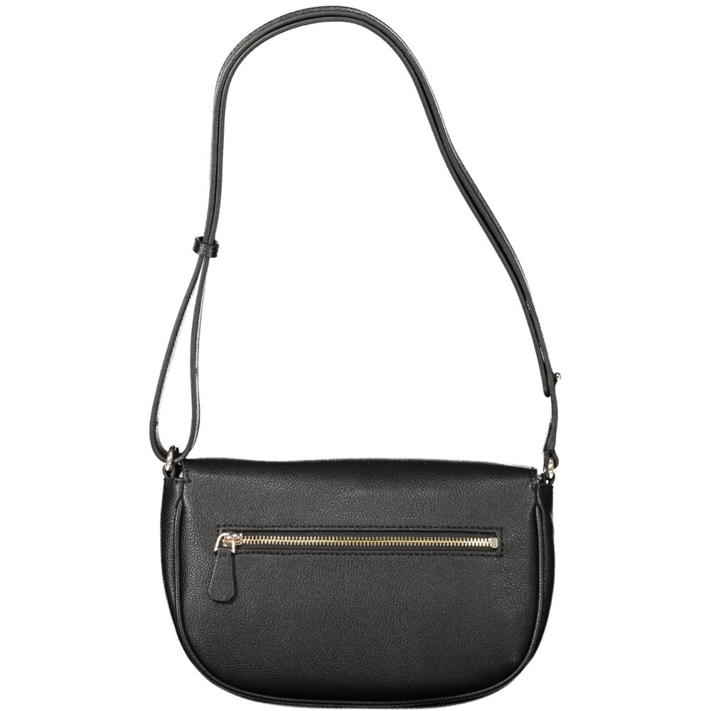 Sac à main noir en polyester Guess Jeans pour femmes, design élégant avec poignée confortable et détails modernes.