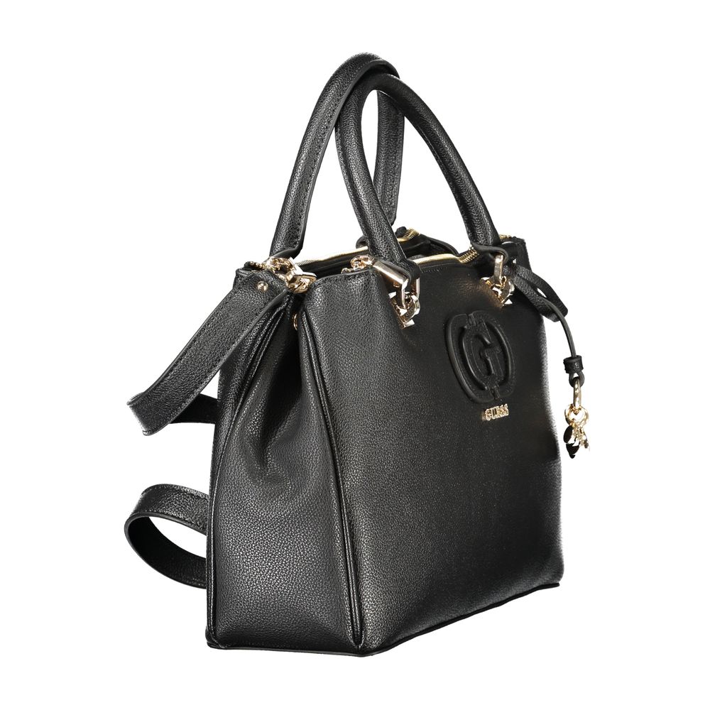 Sac à main pour femmes Guess Jeans en polyuréthane noir, design élégant et moderne, avec détails tendance.