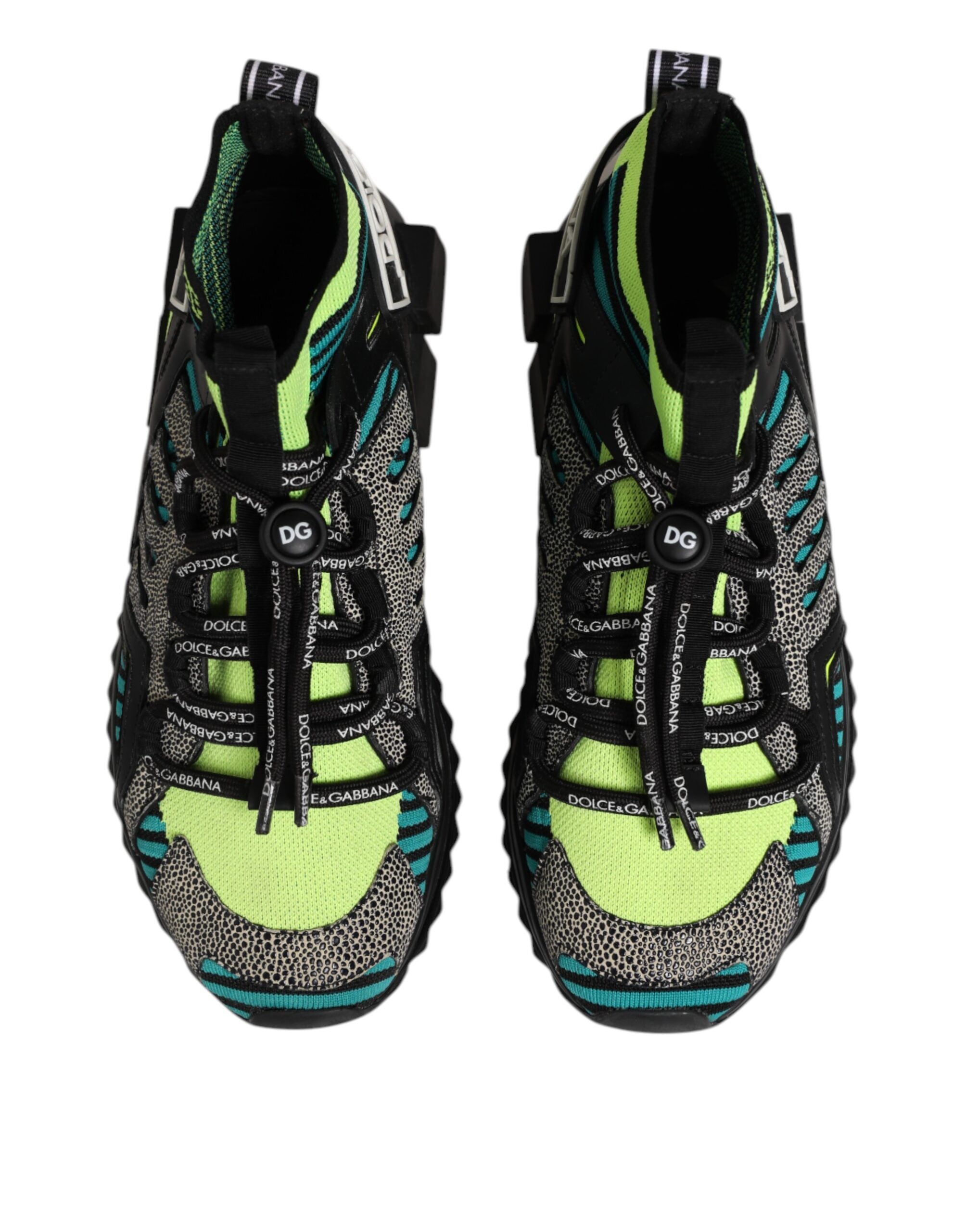 Chaussures sneakers pour hommes Dolce & Gabbana Sorrento multicolores, chaussettes élégantes pour style décontracté.