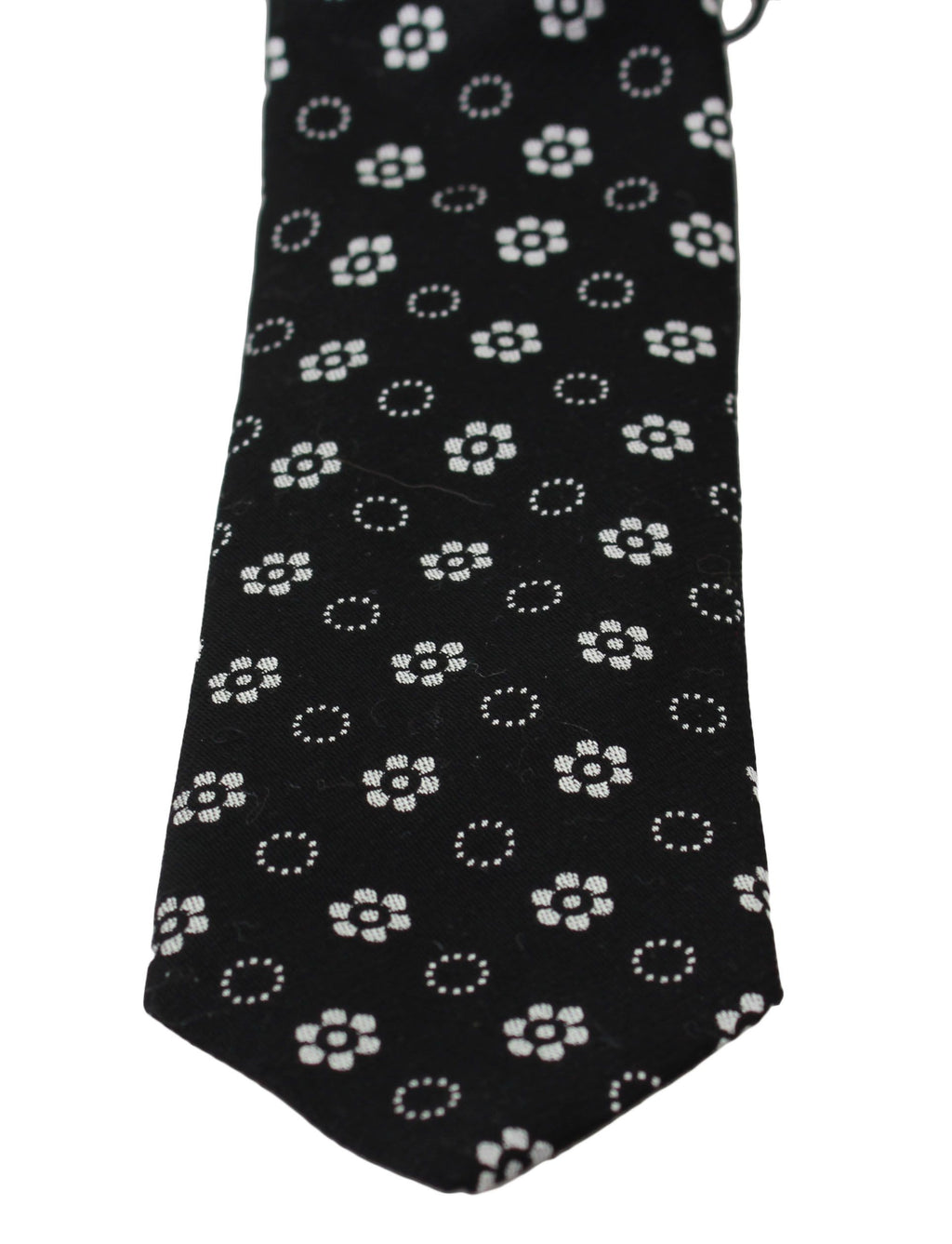 Dolce & Gabbana Dark Gray 100% Silk Floral Print Print Classic Tie