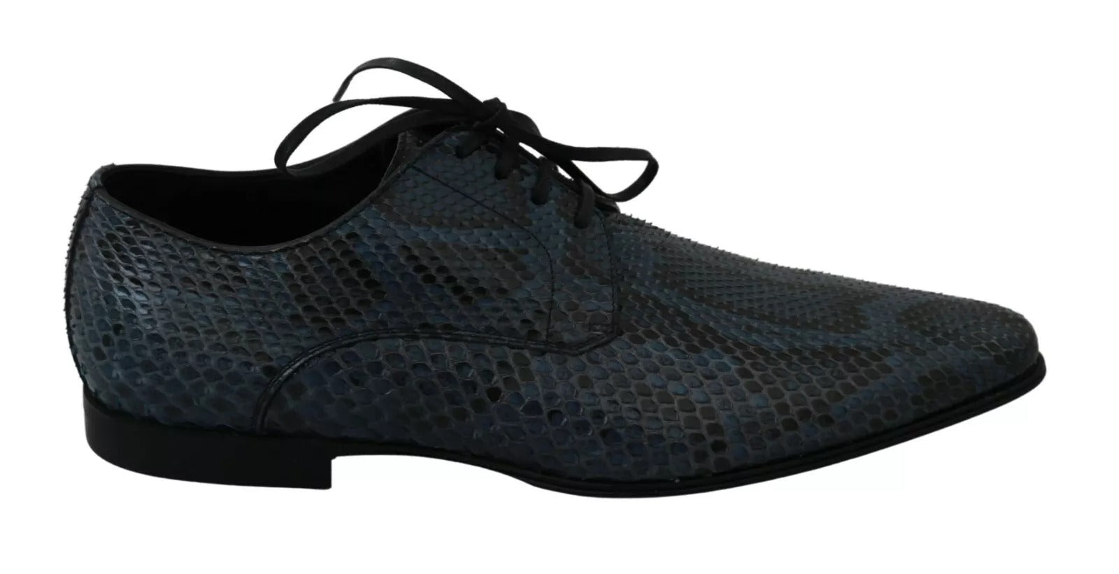 Chaussures Dolce & Gabbana en cuir de python bleu avec motif serpent, élégantes et sophistiquées.