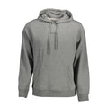 Sweatshirt gris en coton biologique pour homme de Guess Jeans, style décontracté avec logo Guess sur la poitrine.