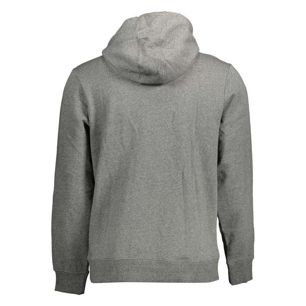 Sweat-shirt gris en coton biologique pour homme de Guess Jeans, coupe décontractée et logo discret sur la poitrine.