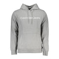 Sweatshirt gris en coton pour homme de la marque Calvin Klein, coupe classique et logo discret visible sur le devant.