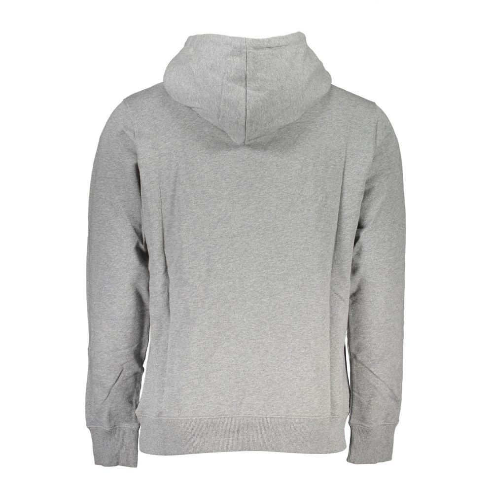 Sweat-shirt pour homme Calvin Klein en coton gris, coupe décontractée, logo discret sur la poitrine.
