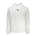 Sweatshirt homme en coton blanc de Calvin Klein, style décontracté, col rond et manches longues, vue de face.