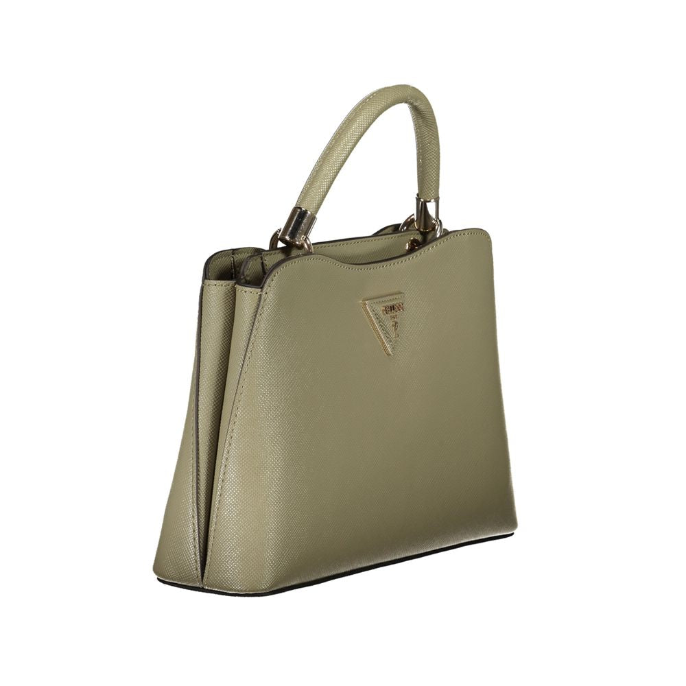 Sac à main vert en poliuréthane pour femmes de Guess Jeans, design élégant et moderne avec détails tendance.
