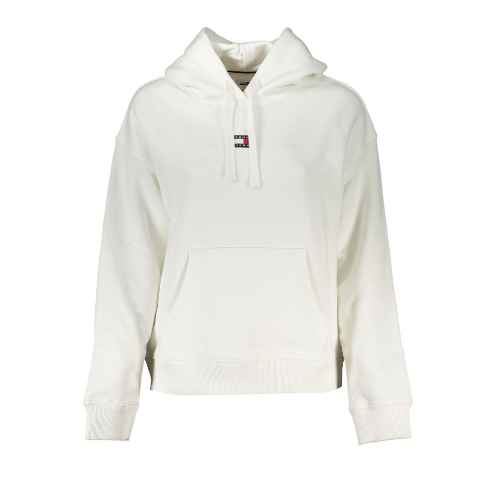 Sweatshirt blanche en coton pour femmes de Tommy Hilfiger, look décontracté et confortable, avec logo Tommy en évidence.