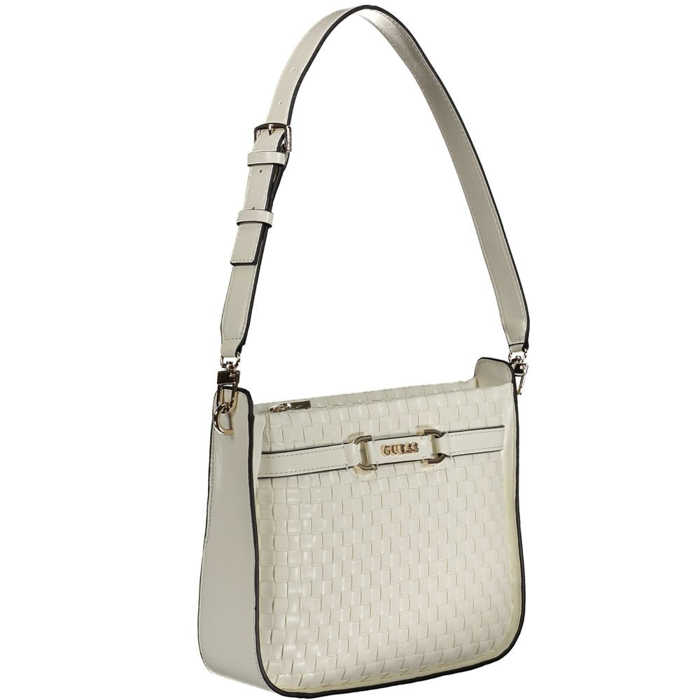 Sac à main Guess Jeans Bianco en polyuréthane pour femme, élégant avec détails modernes et finition soignée.