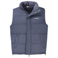 Veste sans manches en polyester bleu Guess Jeans pour hommes, style décontracté, vue de face.