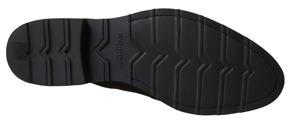 Chaussures formelles en cuir noir et blanc de Dolce & Gabbana, élégantes et sophistiquées, pour homme.