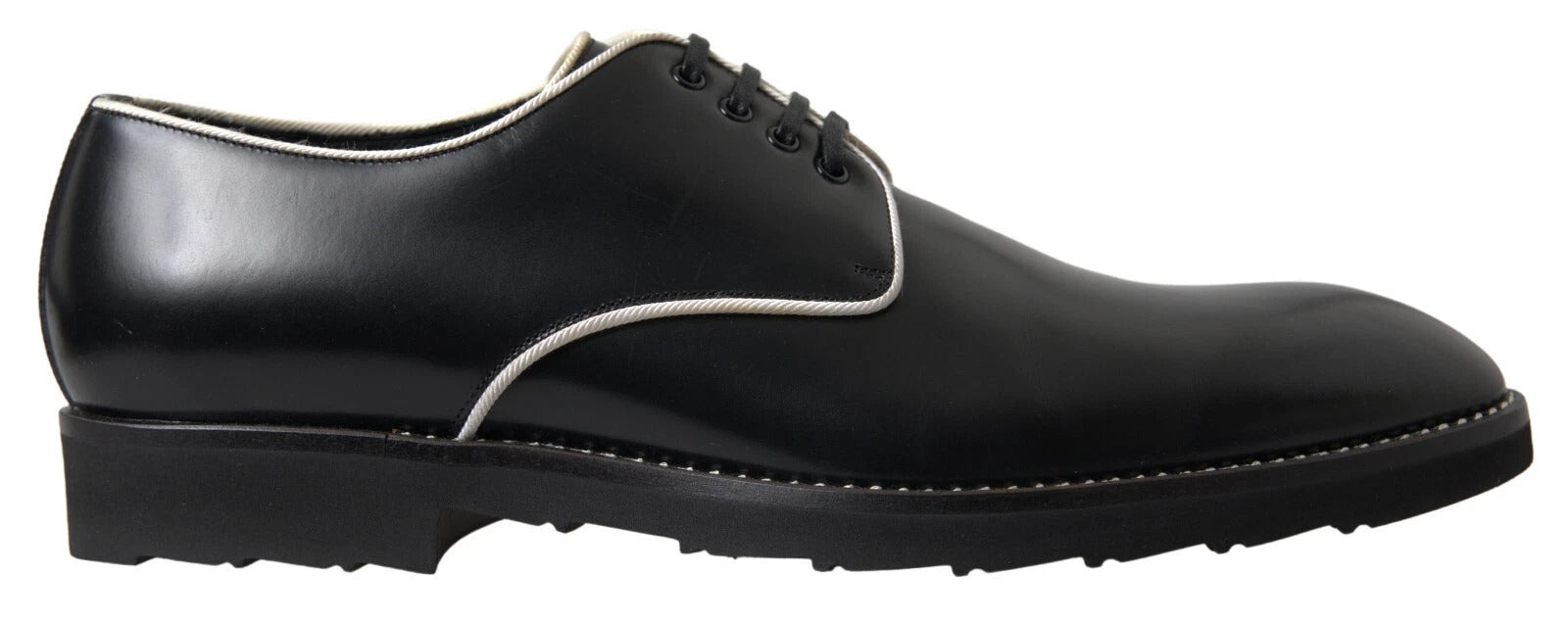 Chaussures de ville en cuir noir et blanc Dolce & Gabbana, chaussures formelles élégantes pour hommes