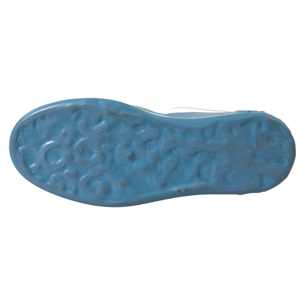 Chaussures Dolce & Gabbana Portofino Melt imprimées bleues et blanches, baskets élégantes avec motif floral.