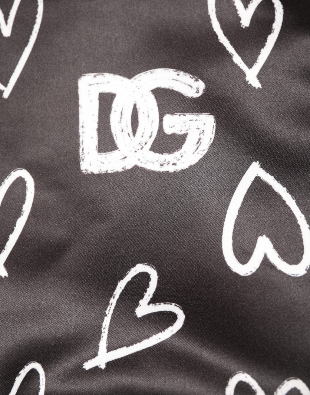 Veste bomber en polyester noir avec imprimé cœur de Dolce & Gabbana, mode élégante et tendance pour femme.