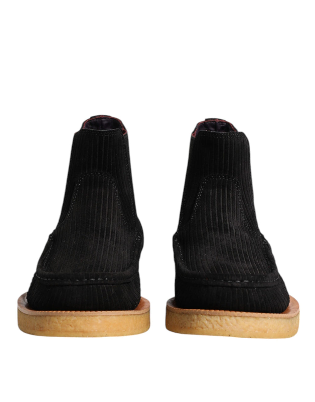 Bottes Chelsea en daim noir pour femme de Dolce & Gabbana, à enfiler, avec semelle en caoutchouc et design élégant.