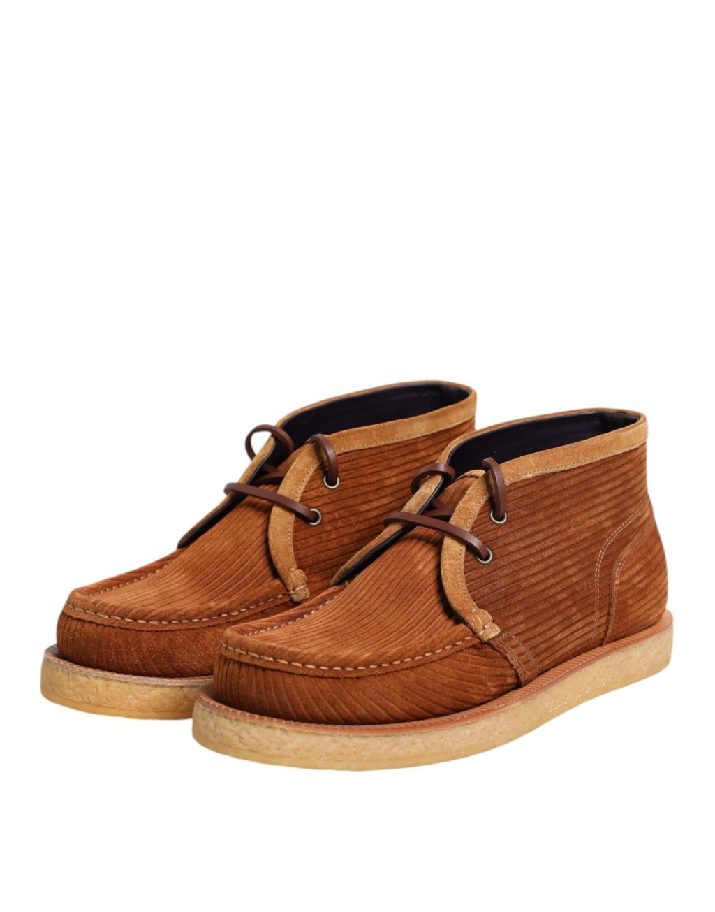 Bottes d'été en daim marron Dolce & Gabbana pour homme, bottines en nubuck avec semelle résistante.