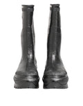 Bottes de pluie grises métalliques Dolce & Gabbana à enfiler, chaussures élégantes et résistantes pour la pluie.