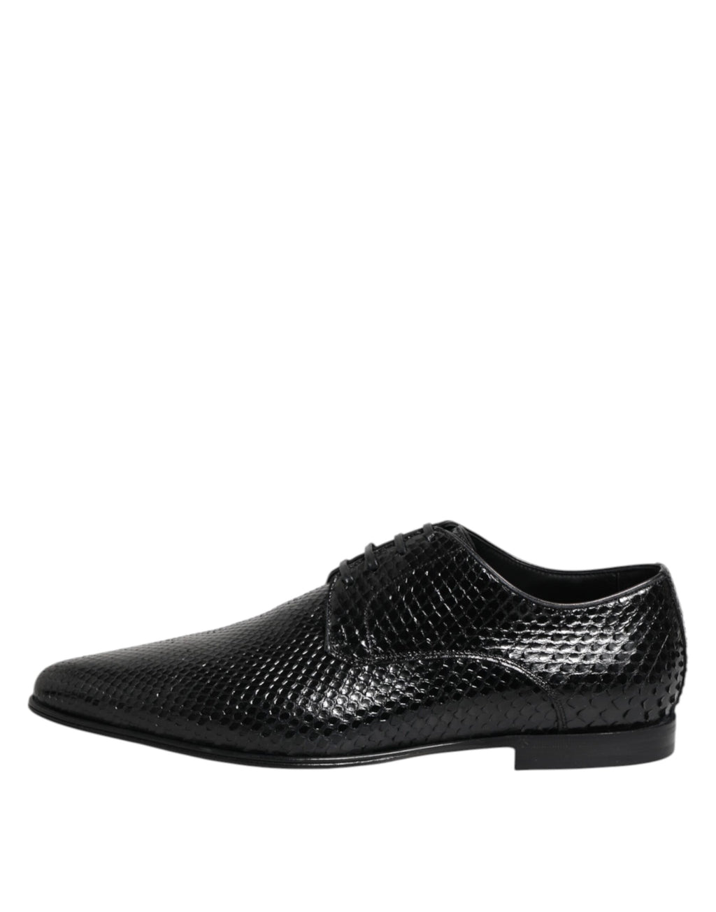 Chaussures Derby Dolce & Gabbana en cuir exotique noir avec lacets, chaussures élégantes pour homme.