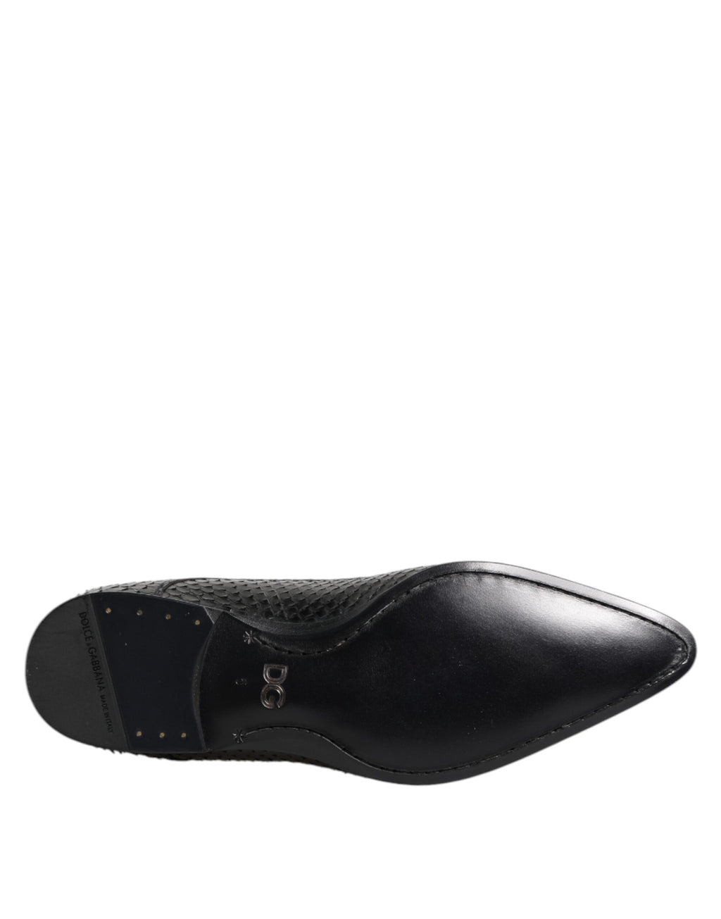 Chaussures Derby noires en cuir exotique de Dolce & Gabbana, lacets, élégantes et sophistiquées pour homme.