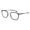 Lunettes bicolores en acier inoxydable de Hugo Boss avec monture élégante et moderne, vues de face.