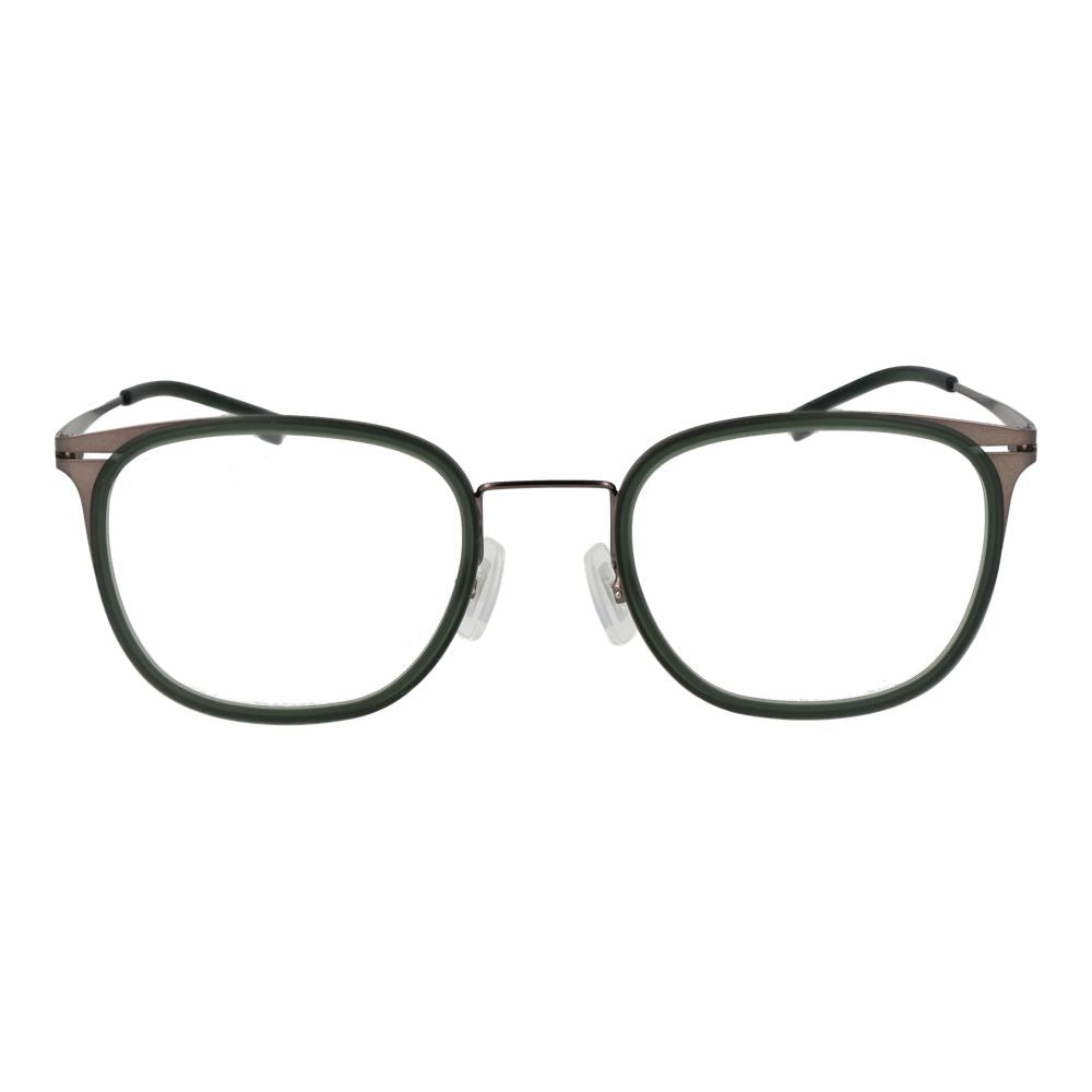 Lunettes bicolores en acier inoxydable de Hugo Boss, monture élégante pour un style moderne et sophistiqué.