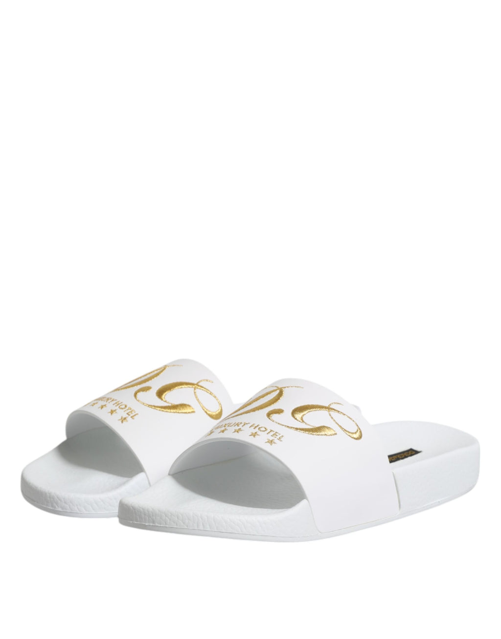 Sandales en cuir blanc Dolce & Gabbana, chaussures d'été élégantes pour la plage ou la détente.