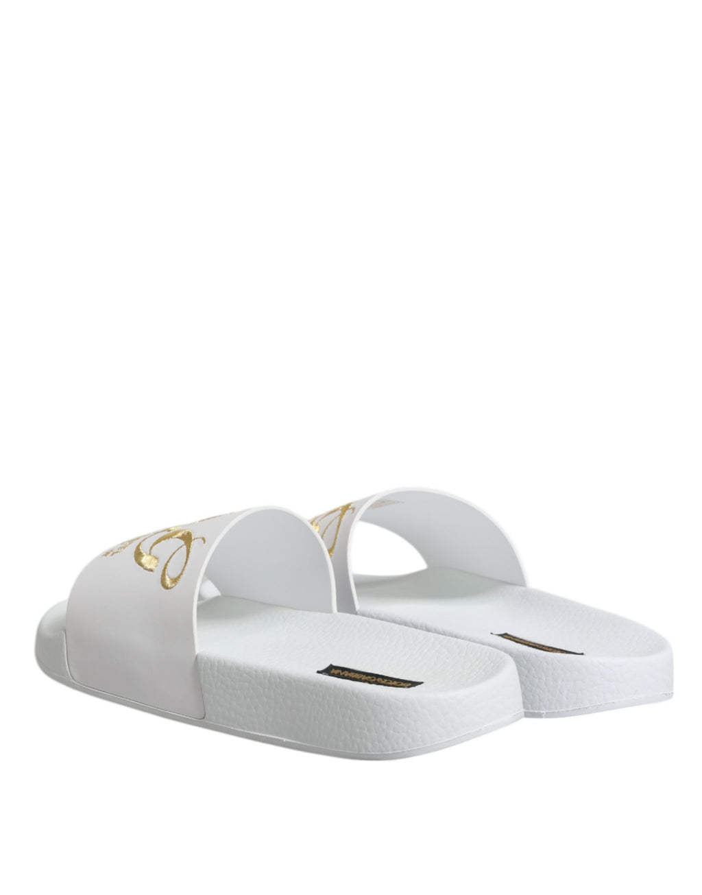 Sandales blanches en cuir Dolce & Gabbana, chaussures d'été décontractées pour la plage et la promenade.