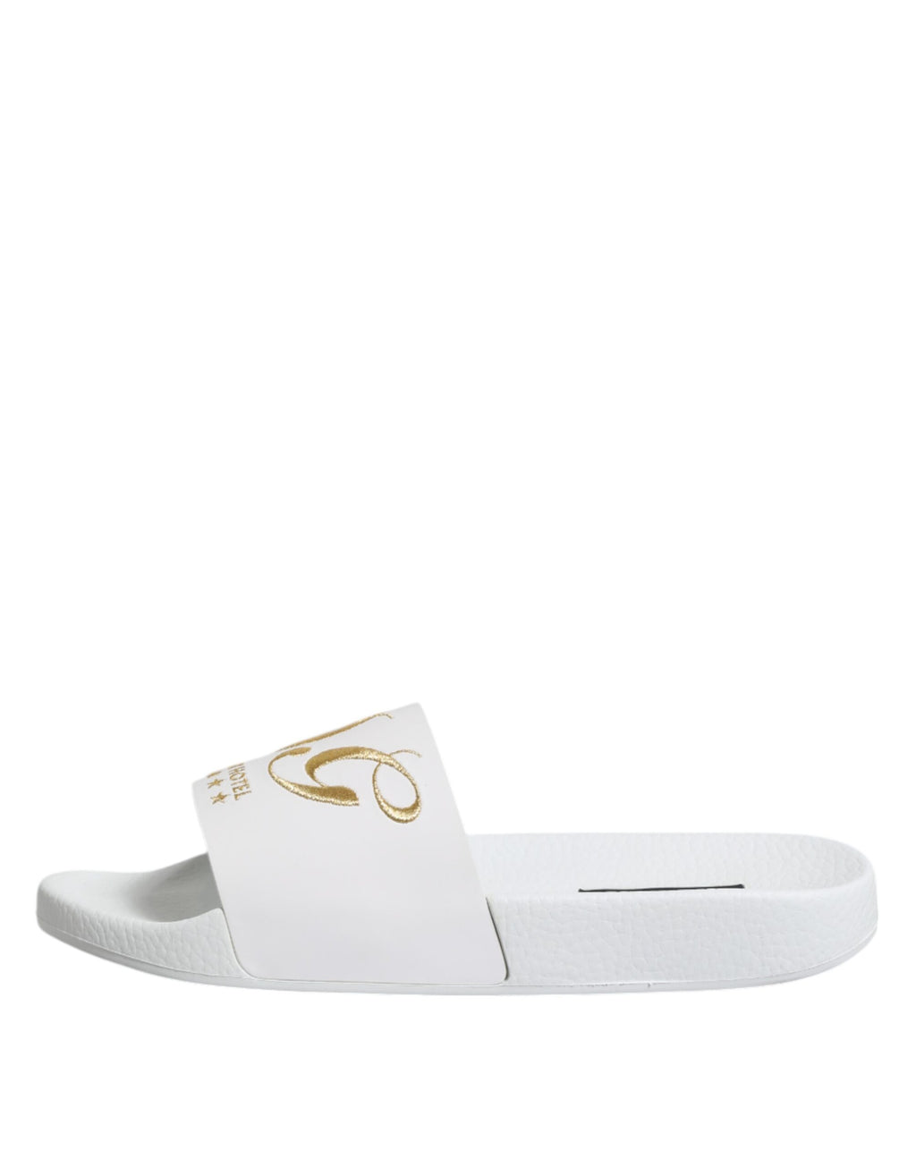 Sandales en cuir blanc Dolce & Gabbana, chaussures de plage élégantes avec semelle confortable et design chic.