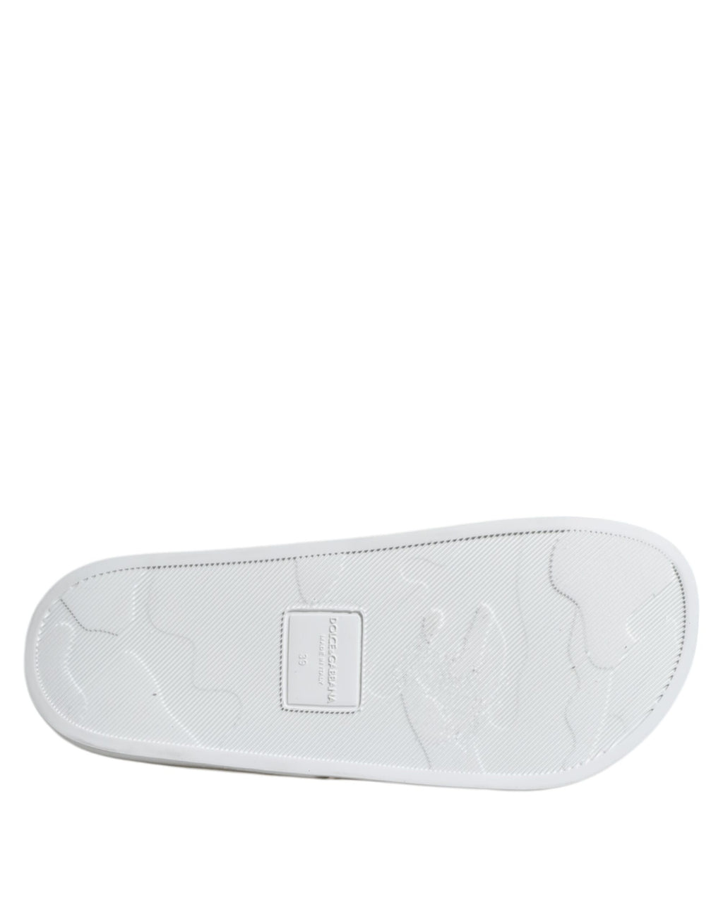 Sandales Dolce & Gabbana en cuir blanc pour la plage, chaussures de plage élégantes et confortables.