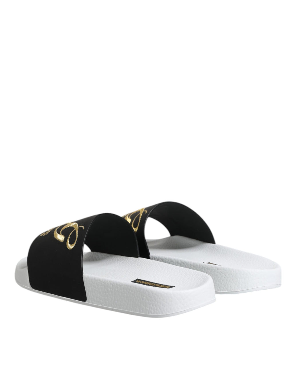 Sandales en cuir blanc et noir Dolce & Gabbana pour femme, chaussures de plage élégantes et confortables.