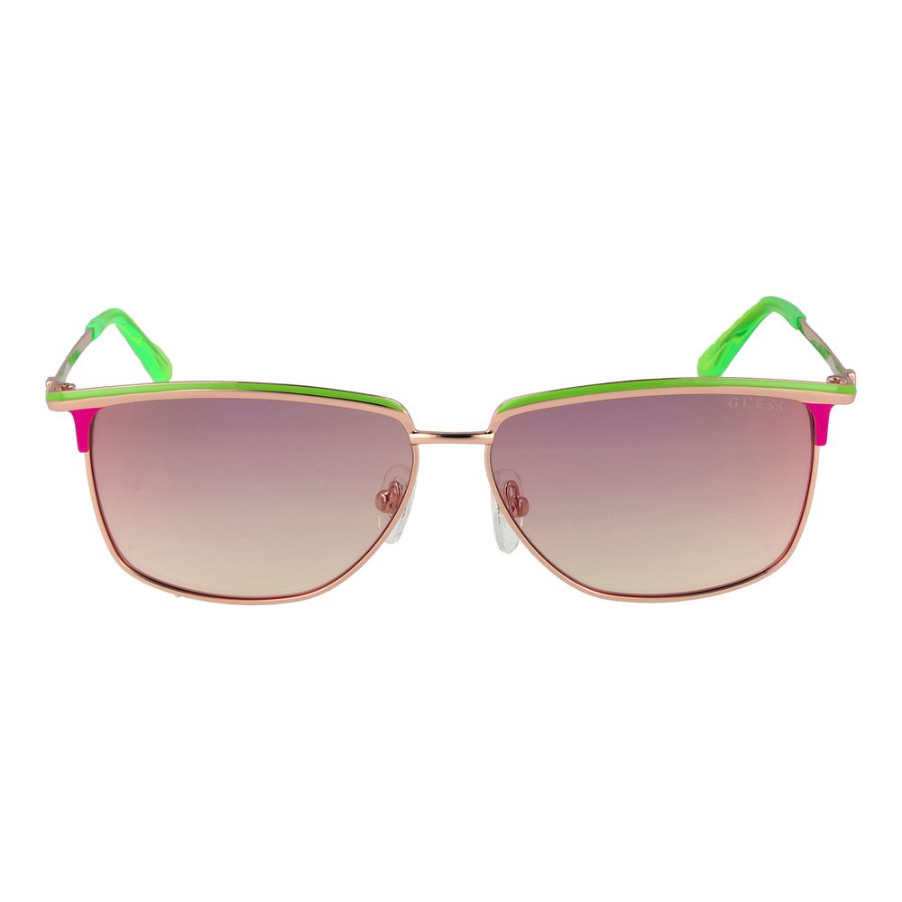 Lunettes de soleil métal bicolores Guess avec monture élégante et branches modernes, design tendance pour un style sophistiqué.