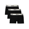 Boxers pour hommes Hugo Boss Nero en coton, sous-vêtements masculins noirs avec logo Hugo Boss visible.
