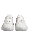 Chaussures basses en cuir blanc Dolce & Gabbana Daymaster, sneakers élégants pour homme avec semelle en caoutchouc.