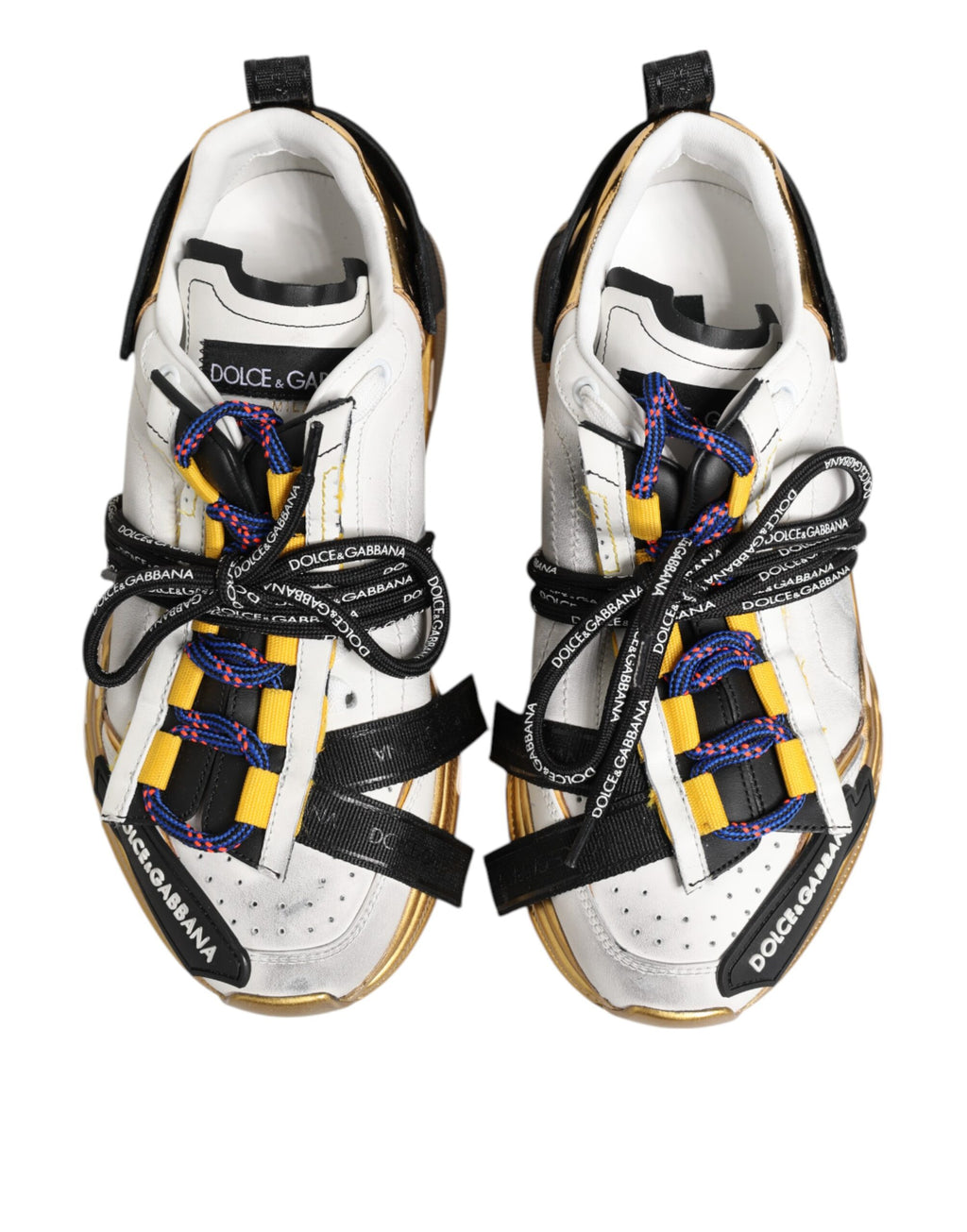 Chaussures sneakers basses Dolce & Gabbana Daymaster multicolores, style décontracté, vue de face sur la chaussure.