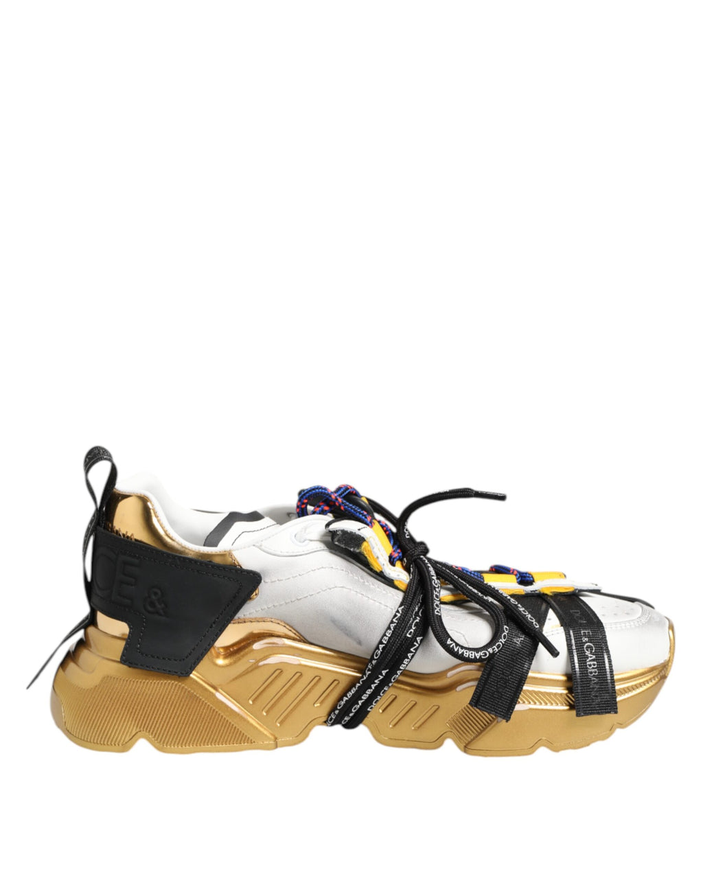 Chaussures basses Dolce & Gabbana Daymaster multicolores avec semelle blanche et design coloré, vue de face sur fond blanc.