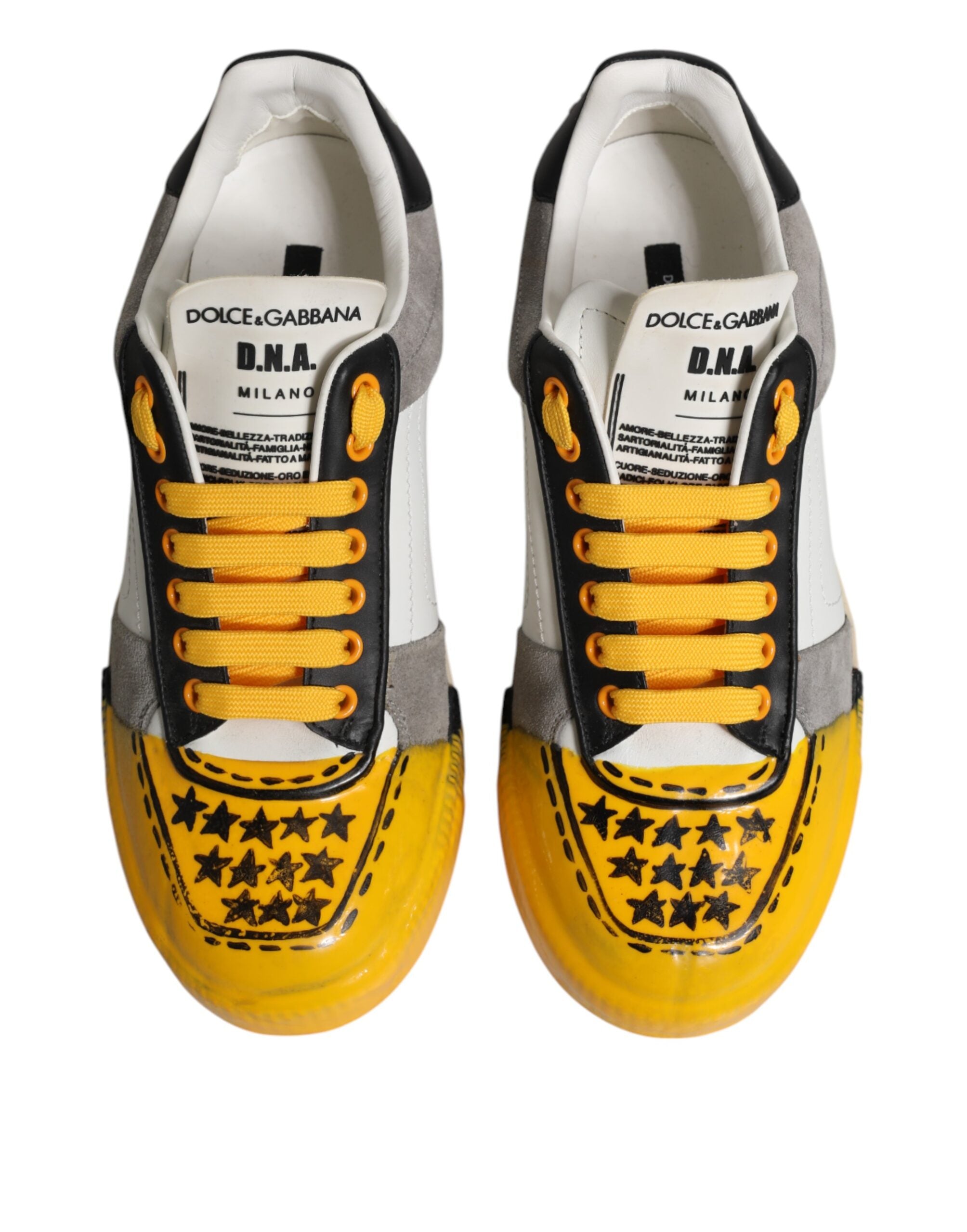 Chaussures sneakers basses Dolce & Gabbana Miami multicolores avec logo et design coloré, vues de côté pour chaussures tendance.