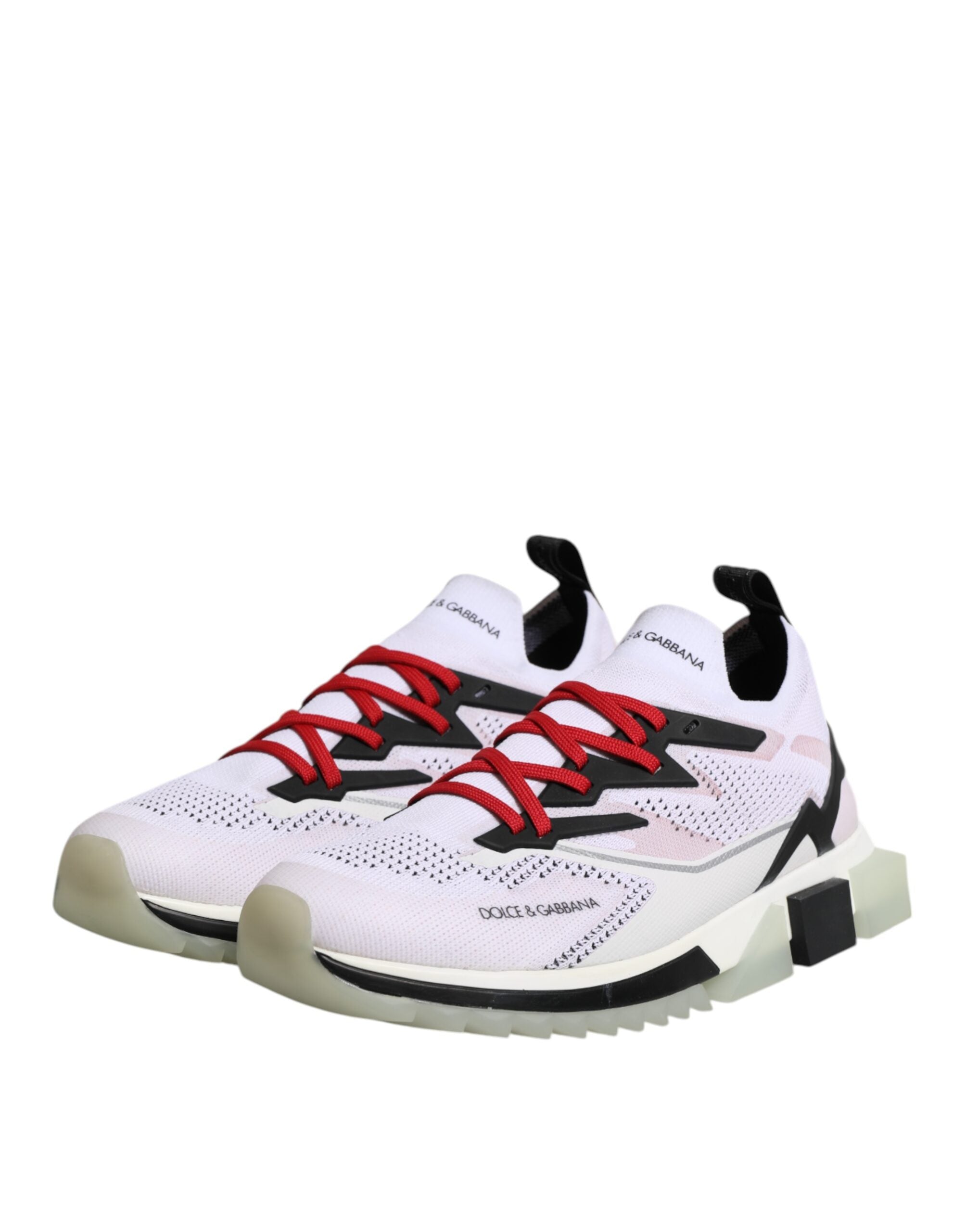 Chaussures de sport blanches Dolce & Gabbana Sorrento, baskets stretch pour homme, détails modernes et confortables.