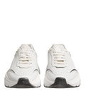 Chaussures basses Dolce & Gabbana Daymaster en cuir blanc, sneakers élégants pour hommes avec semelle en caoutchouc.