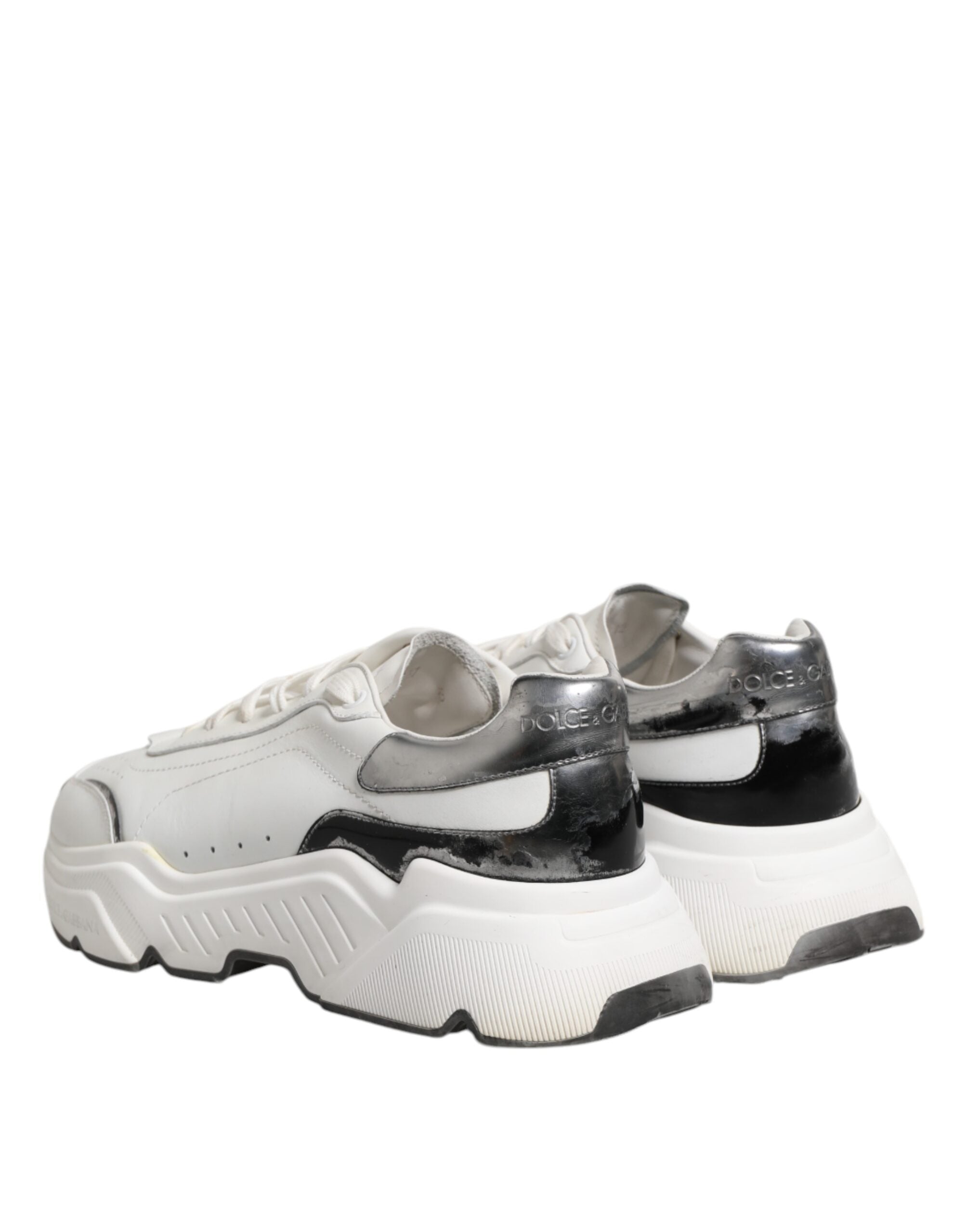 Chaussures basses en cuir blanc Dolce & Gabbana Daymaster, baskets élégantes pour homme.
