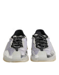 Chaussures sneakers basses noires et argentées Dolce & Gabbana NS1 pour homme, vue de face.