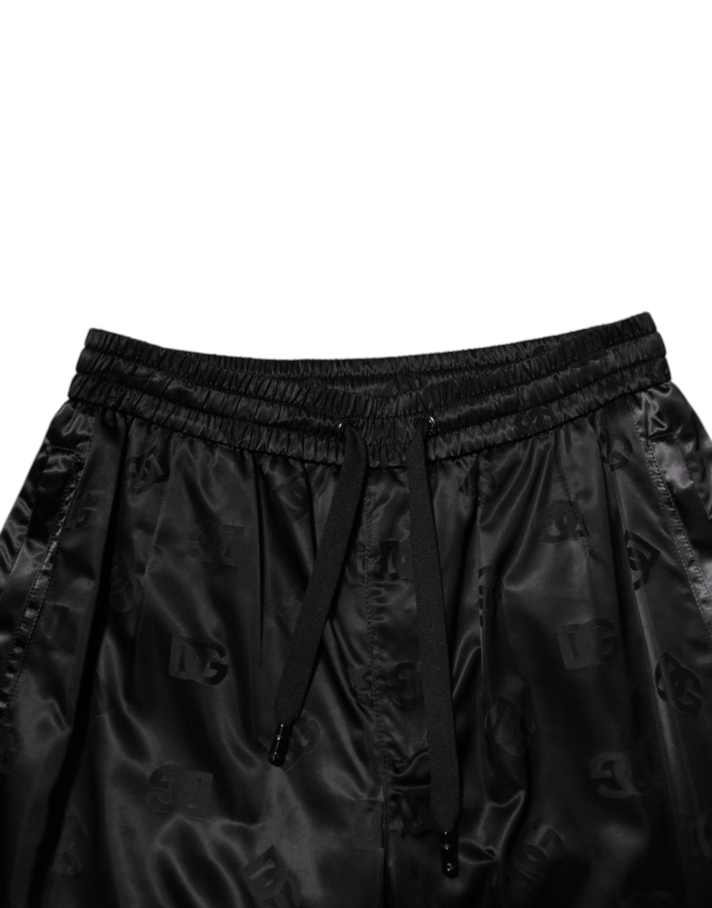 Pantalon jogger homme Dolce & Gabbana noir avec logo DG imprimé, style décontracté et confortable.