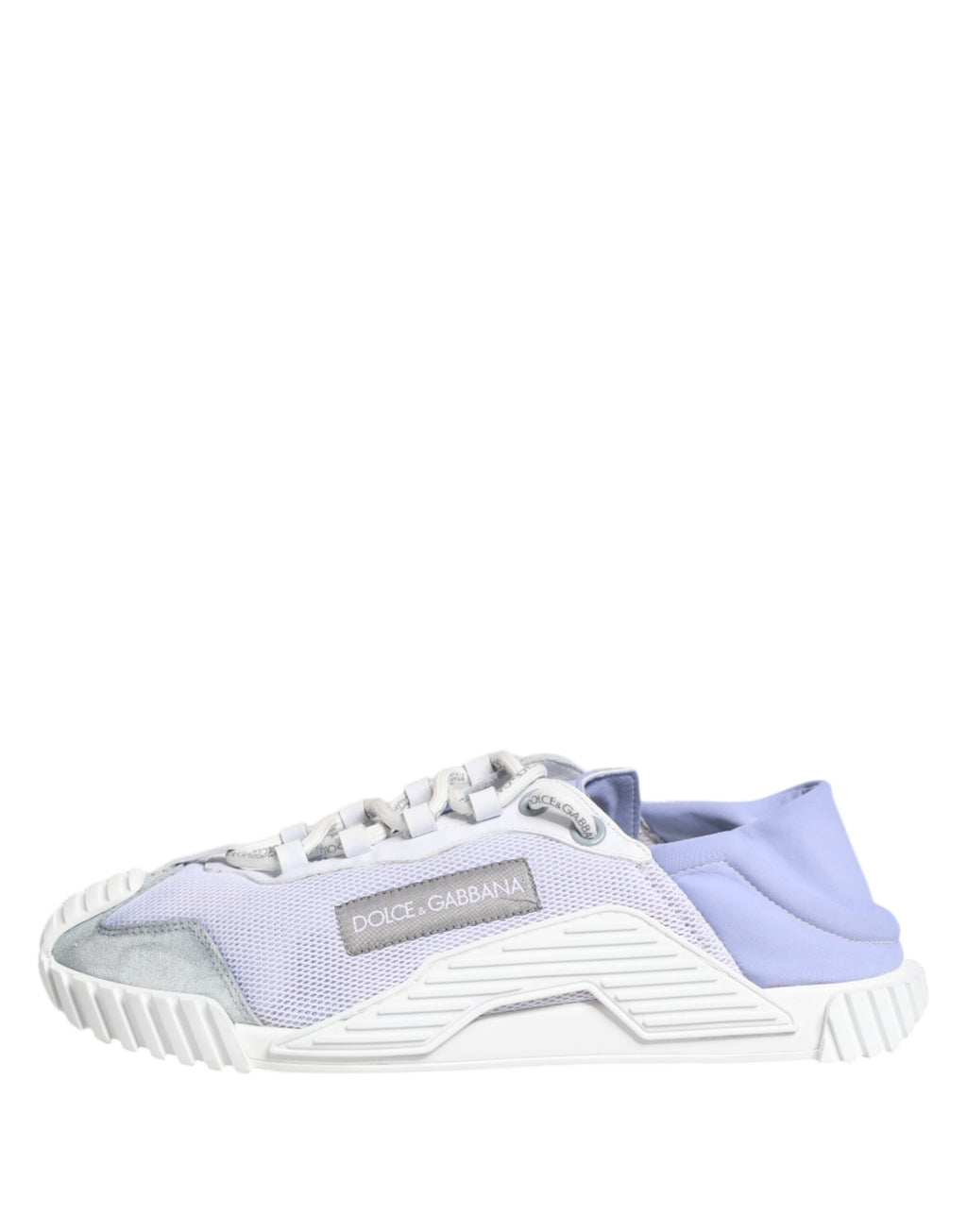 Chaussures basses Dolce & Gabbana NS1 en dentelle violette et blanche, baskets à lacets pour femmes